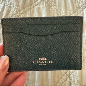 Coach cardholder in metallic sparkly green. Barely used condition.